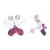 Garnet and rose quartz button earrings, 'Exotic Butterfly' - Artisan Crafted Garnet and Rose Quartz Button Earrings (image 2c) thumbail