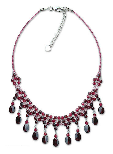 Hand Crafted Garnet Choker Necklace from Thailand