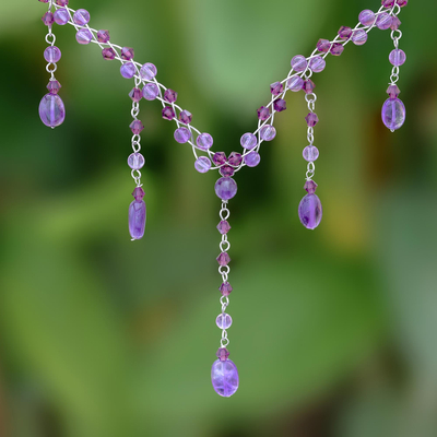 Amethyst Y necklace, Violet Empress