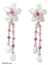 Rose quartz flower earrings, 'Sweet Eternal' - Floral Beaded Rose Quartz Earrings from Thailand thumbail