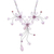 Rose quartz and garnet choker, 'Floral Cascade' - Handcrafted Floral Beaded Rose Quartz Necklace (image 2a) thumbail
