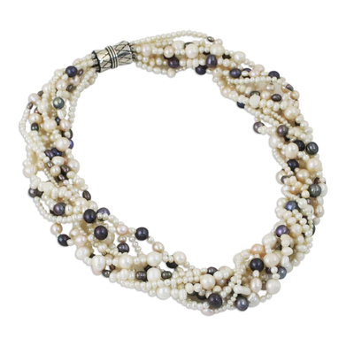 Pearl strand necklace, 'Luminous' - Pearl strand necklace