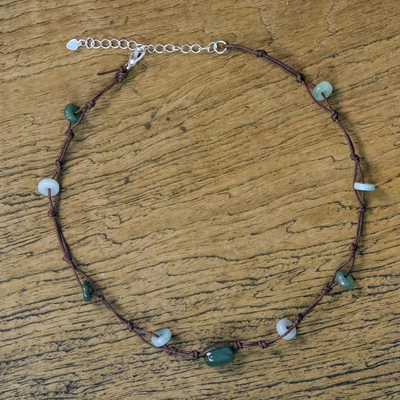 Jade beaded necklace, 'Harmonious Life' - Beaded Jade Necklace