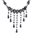 Cultured pearl choker, 'Black Rain Shower' - Thai Pearl Waterfall Necklace (image 2a) thumbail