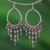 Pearl chandelier earrings, 'Harmony of Purple' - Pearl chandelier earrings thumbail