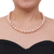 Cultured pearl and peridot strand necklace, 'Pink Sea Breath' - Handcrafted Bridal Pearl Strand Necklace (image 2g) thumbail