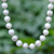 Cultured pearl and peridot strand necklace, 'Misty Sea Breath' - Thai Natural Cultured Grey Pearl and Peridot Necklace thumbail