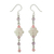 Rose quartz and amethyst dangle earrings, 'Enchanted Bloom' - Sterling Silver Beaded Rose Quartz Earrings (image 2a) thumbail