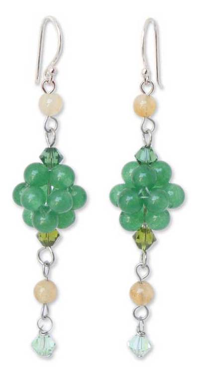 Citrine and Quartz Beaded Earrings
