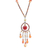 Carnelian pendant necklace, 'Orange Dreamcatcher' - Artisan Crafted Carnelian Necklace thumbail