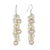 Pearl cluster earrings, 'Pink Cluster' - Fair Trade Pearl Earrings thumbail