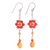 Carnelian floral earrings, 'Sweet Eternal' - Floral Beaded Carnelian Earrings