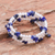 Cultured pearl and lapis lazuli wrap bracelet, 'Blue Solstice' - Pearl and Lapis Lazuli Wristband Bracelet (image 2b) thumbail