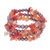 Pearl and carnelian wrap bracelet, 'Golden Solstice' - Beaded Carnelian and Pearl Bracelet (image 2a) thumbail