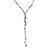 Amethyst and garnet pendant necklace, 'Gem Rave' - Beaded Amethyst Necklace thumbail
