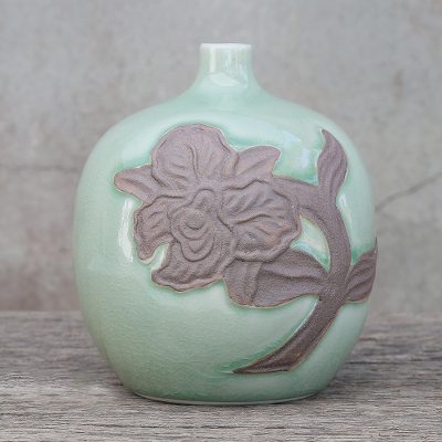 jarron de ceramica celadon - jarron de ceramica celadon