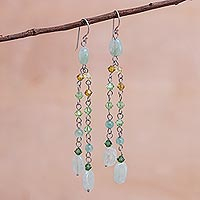 Quartzite waterfall earrings, 'Shimmering Perfection'