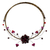 Garnet choker, 'Crimson Beauty' - Fair Trade Floral Quartz Necklace from Thailand thumbail
