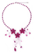 Quartzite and garnet flower necklace, 'Red Rosebud Burst' - Fair Trade Beaded Quartz Necklace