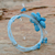 Beaded wrap bracelet, 'Sky Bouquet' - Reconstituted Turquoise Beaded Bracelet (image 2b) thumbail