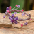 Amethyst wrap bracelet, 'Violet Dreams' - Hand Made Amethyst Flower Bracelet thumbail