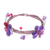 Amethyst wrap bracelet, 'Violet Dreams' - Hand Made Amethyst Flower Bracelet thumbail