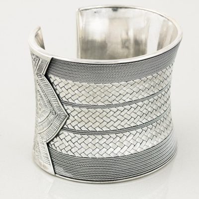 Sterling silver cuff bracelet, 'Distinction' - Sterling Silver Cuff Bracelet