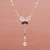 Citrine and garnet pendant necklace, 'Butterfly Secrets' - Citrine and Garnet Pendant Necklace thumbail