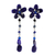 Lapis lazuli floral earrings, 'Blue Bouquet' - Beaded Lapis Lazuli Dangle Earrings thumbail