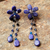 Lapis lazuli floral earrings, 'Blue Bouquet' - Beaded Lapis Lazuli Dangle Earrings (image 2b) thumbail