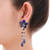 Lapis lazuli floral earrings, 'Blue Bouquet' - Beaded Lapis Lazuli Dangle Earrings (image 2e) thumbail