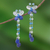 Lapis lazuli waterfall earrings, 'Song of Summer' - Hand Crafted Lapis Lazuli Waterfall Earrings (image 2) thumbail