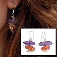 Pearl and quartzite dangle earrings, 'Seventh Heaven' - Pearl and quartzite dangle earrings