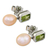 Pearl and peridot drop earrings, 'Attraction' - Pearl and Peridot Drop Earrings (image 2b) thumbail