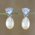 Pearl and topaz drop earrings, 'Sweet Soul' - Pearl and Topaz Earrings from Thailand (image 2) thumbail