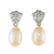 Pearl and topaz drop earrings, 'Sweet Soul' - Pearl and Topaz Earrings from Thailand thumbail