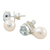 Pearl and topaz heart earrings, 'Blue Hearts' - Pearl and topaz heart earrings (image 2e) thumbail