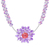 Amethyst flower necklace, 'Purple Chrysanthemum' - Handmade Amethyst Blossom Necklace (image 2a) thumbail