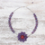 Amethyst flower necklace, 'Purple Chrysanthemum' - Handmade Amethyst Blossom Necklace (image 2b) thumbail