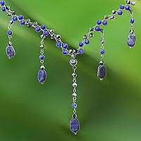 Lapis lazuli choker, 'Blue Empress' - Thai Beaded Lapis Lazuli Necklace