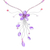 Amethyst flower necklace, 'Purple Forest' - Handcrafted Floral Amethyst Y Necklace (image 2a) thumbail