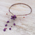 Amethyst flower necklace, 'Purple Forest' - Handcrafted Floral Amethyst Y Necklace (image 2c) thumbail