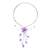Amethyst flower necklace, 'Purple Forest' - Handcrafted Floral Amethyst Y Necklace (image 2d) thumbail
