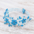 Beaded choker, 'Three Blue Blossoms' - Hand Made Floral Choker (image 2b) thumbail
