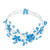 Beaded choker, 'Three Blue Blossoms' - Hand Made Floral Choker (image 2d) thumbail