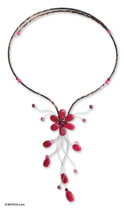 Garnet Y necklace