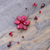 Garnet brooch pin, 'Raspberry Bouquet' - Hand Crafted Floral Quartz Brooch Pin thumbail