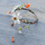 Carnelian and citrine wrap bracelet, 'Blossoming Web' - Carnelian and Citrine Beaded Flower Bracelet (image 2) thumbail