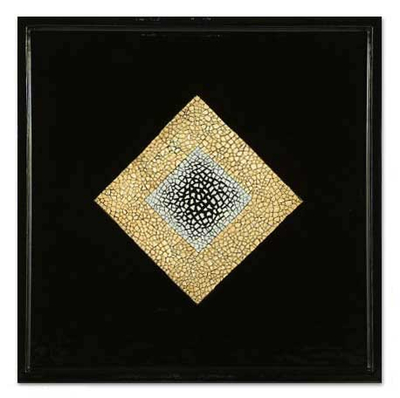 Eggshell mosaic tray, 'Diamond Depth' - Eggshell Mosaic Tray