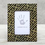 Lacquered wood picture frame, 'Weaving Lines' (4x6) - Lacquered Wood Picture Frame (4x6)